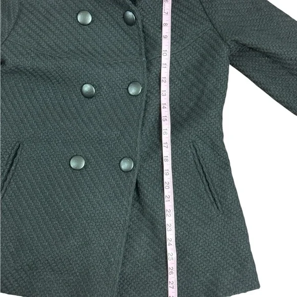 Jessica Simpson Black Wool Blend Double Breasted Coat Size L - Picture 7 of 9